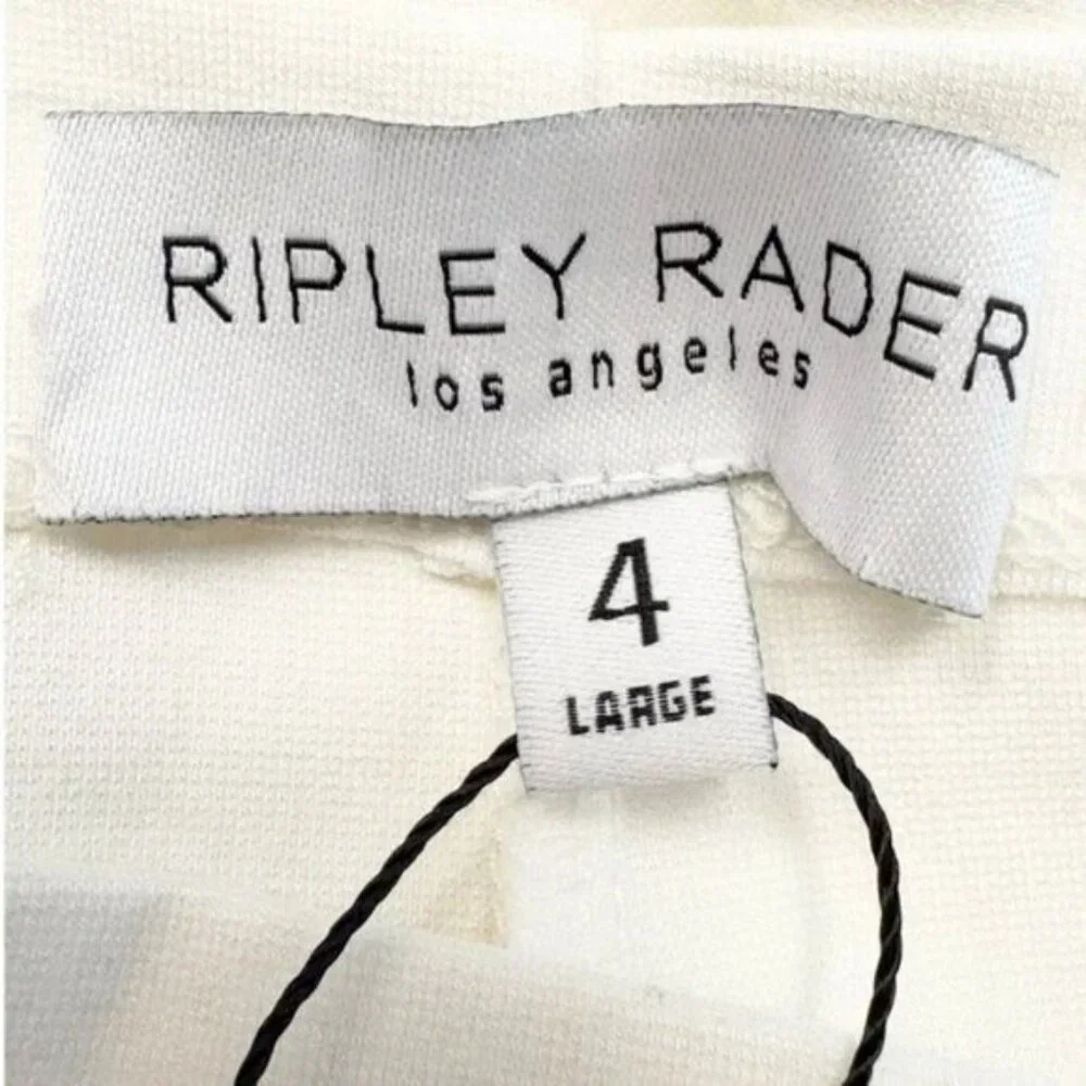 NEW RIPLEY RADER White Ponte Knit Wide Leg Pants Size 4 US Large